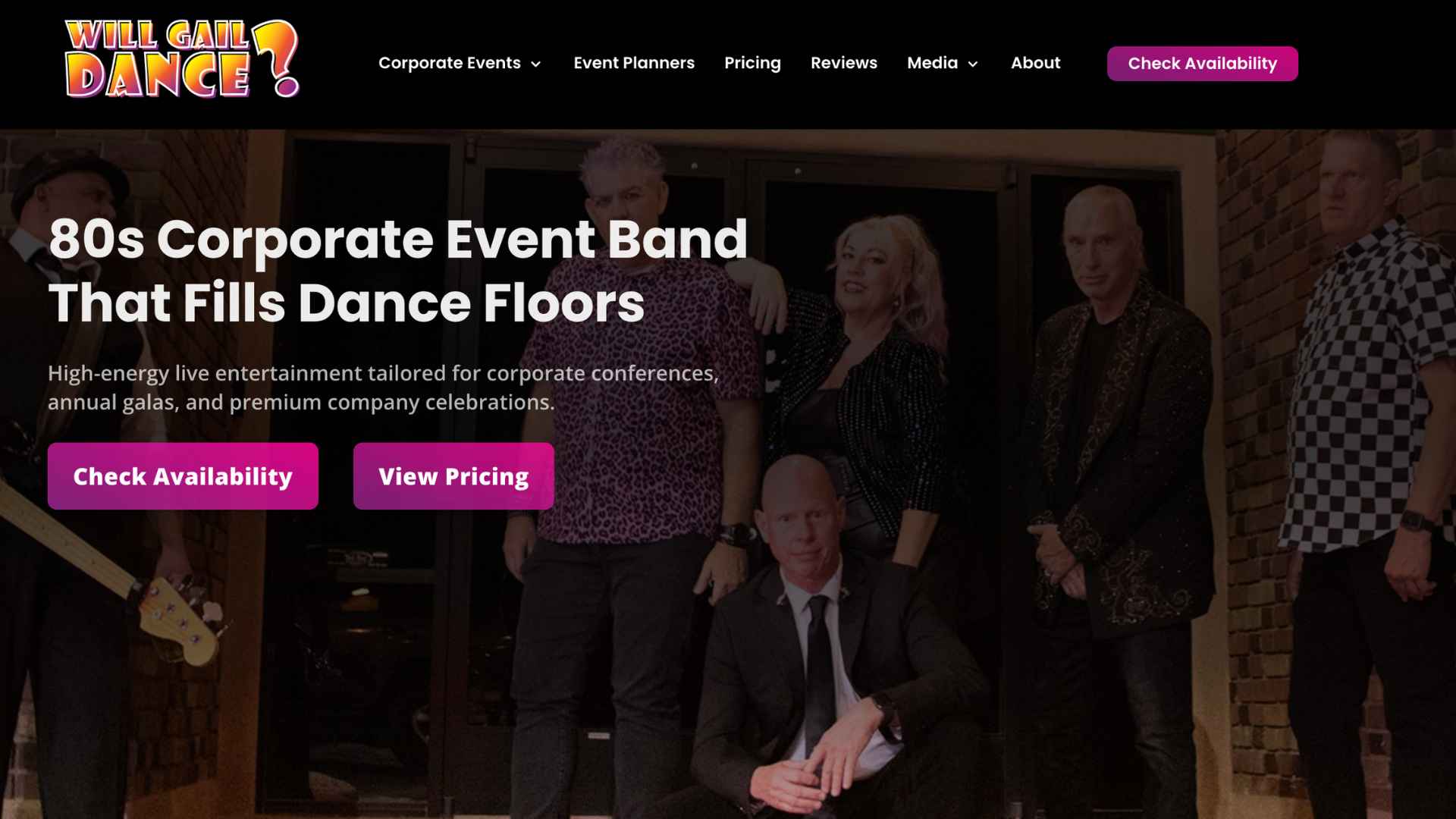 Marketing reposition project for 80s Corporate Event Band Will Gail Dance? 